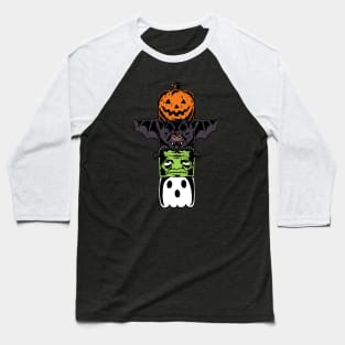 Halloween Totem Pole Baseball T-Shirt